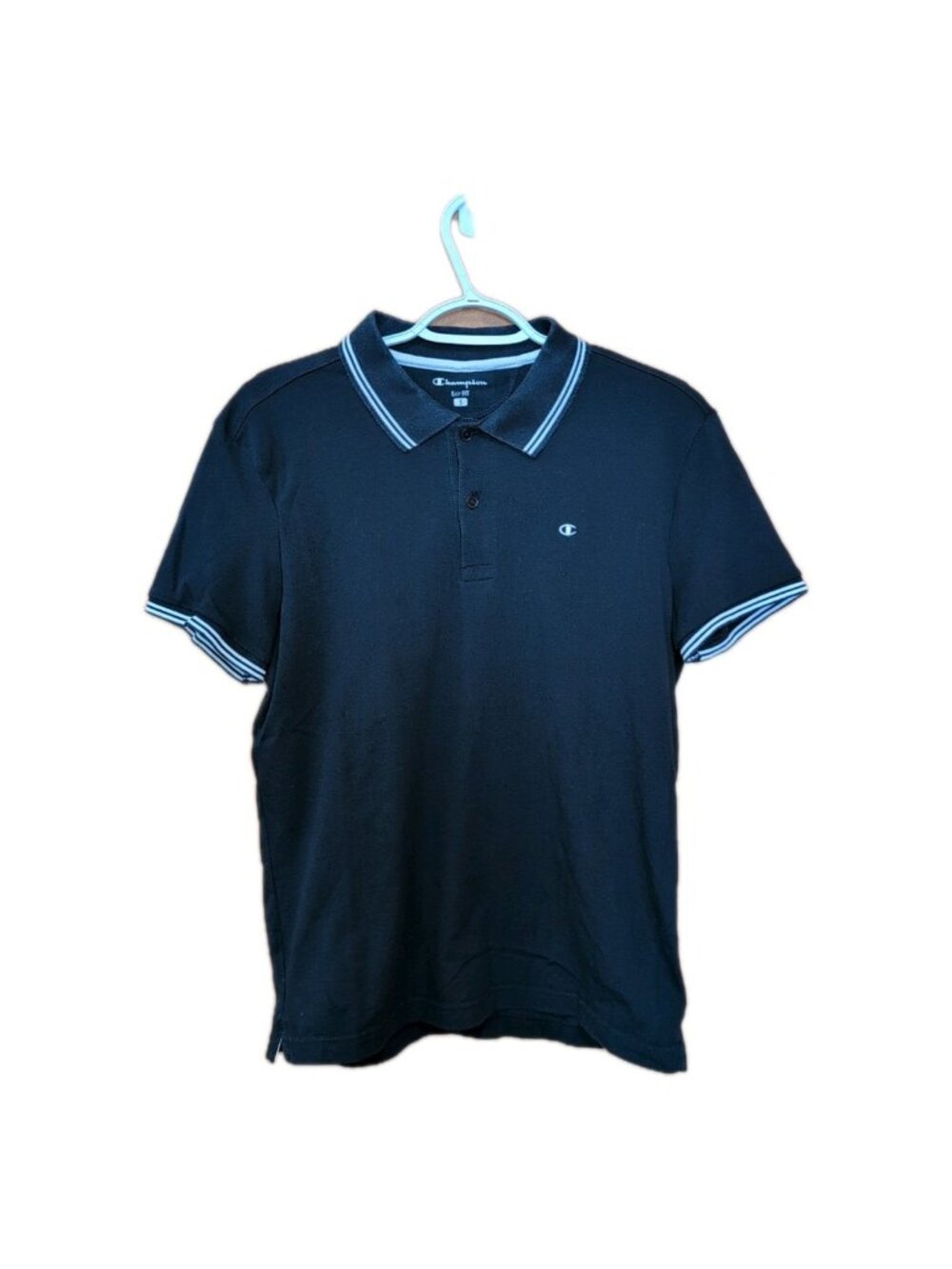 Champion Shirt Men's S Navy White Short Sleeve Polo Solid European